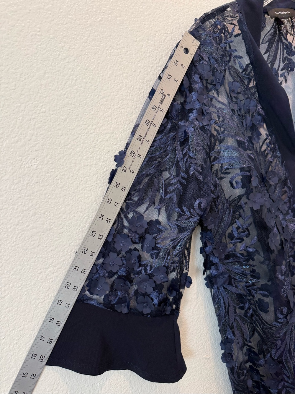 R &M Richards lace jacket elegant dressy navy blue size 16 preloved - Picture 6 of 10